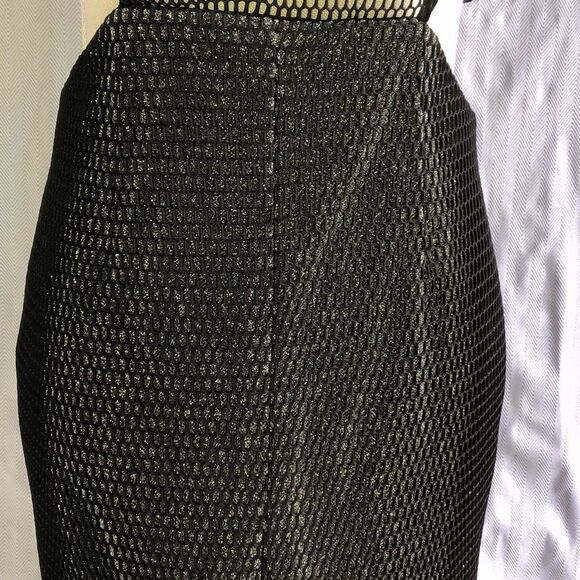 ELLIATT- Black Netting Over Metallic Silver Lining Dress, Cut Out Sides, Size M - Picture 5 of 14